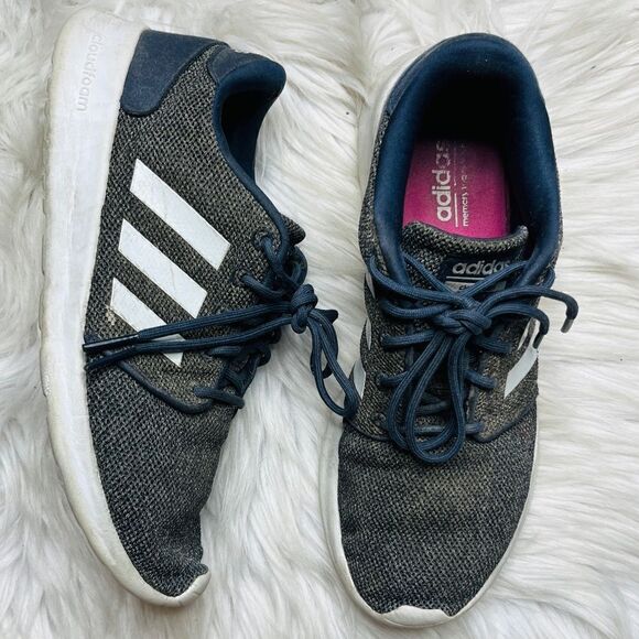 Adidas Cloudfoam Sneakers Grey and White Size 7 - Picture 1 of 5